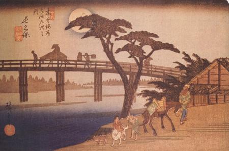 Hiroshige, Ando Moonlight,Nagakubo (nn03) oil painting image
